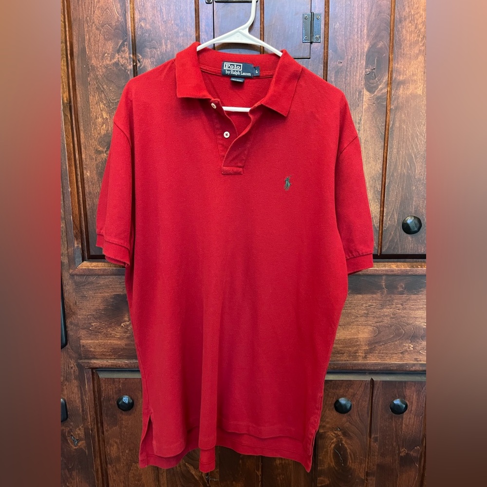 Polo by Ralph Lauren Men's Red Polo Shirt, size large